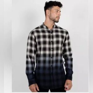 RAWGEAR Plaid Ombre Button Down Shirt NWT 🌴